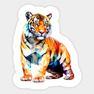 Origami Cute Tiger King Sticker